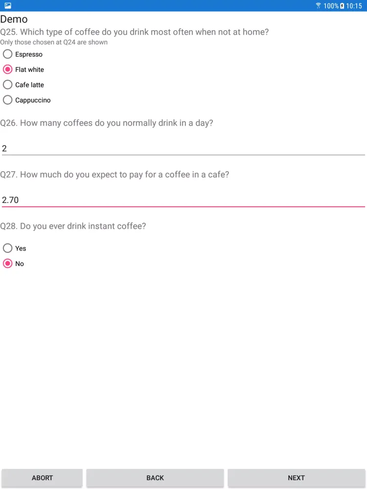 Companion Input Screenshots