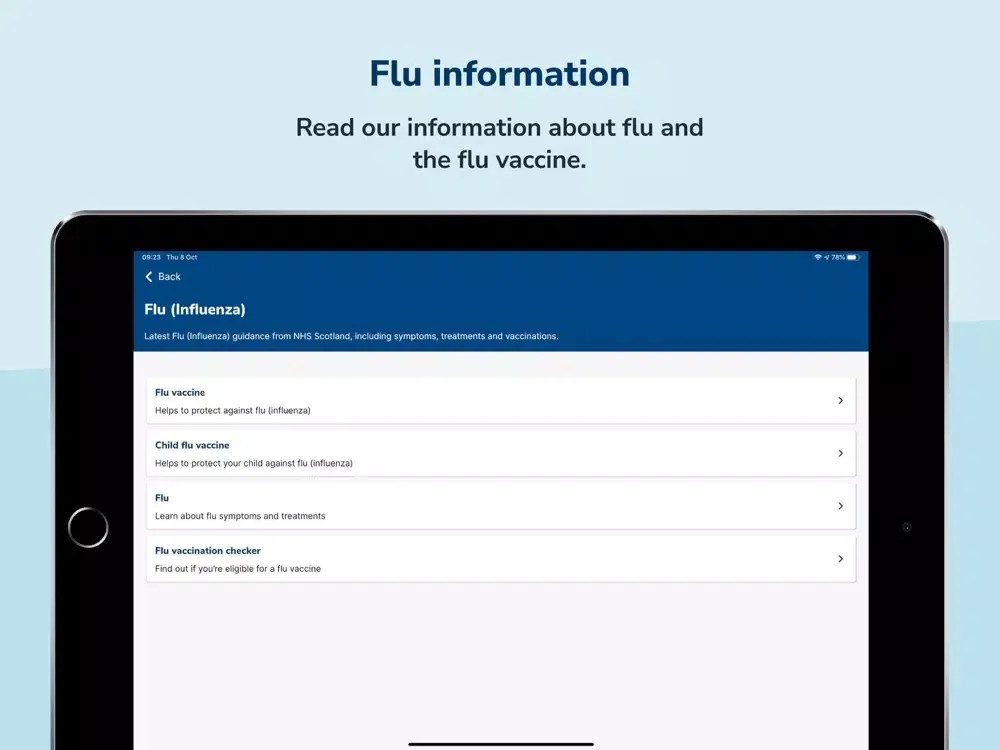 Captures d'écran de COVID-19 and flu information iPad 