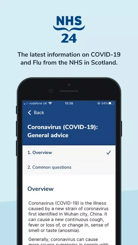 Captures d'écran de COVID-19 and flu information