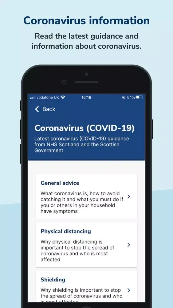 Captures d'écran de COVID-19 and flu information