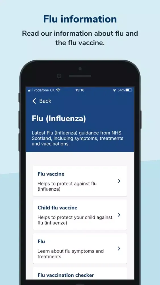 Captures d'écran de COVID-19 and flu information