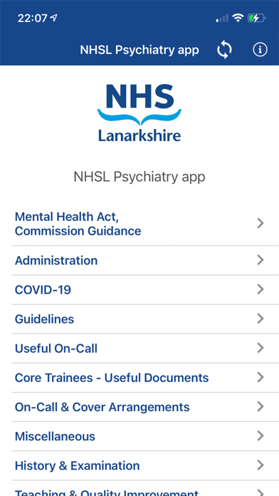 NHSL Psychiatry app スクリーンショット