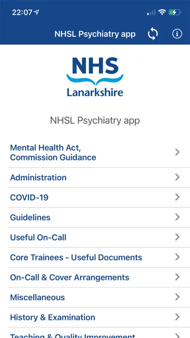 NHSL Psychiatry app スクリーンショット