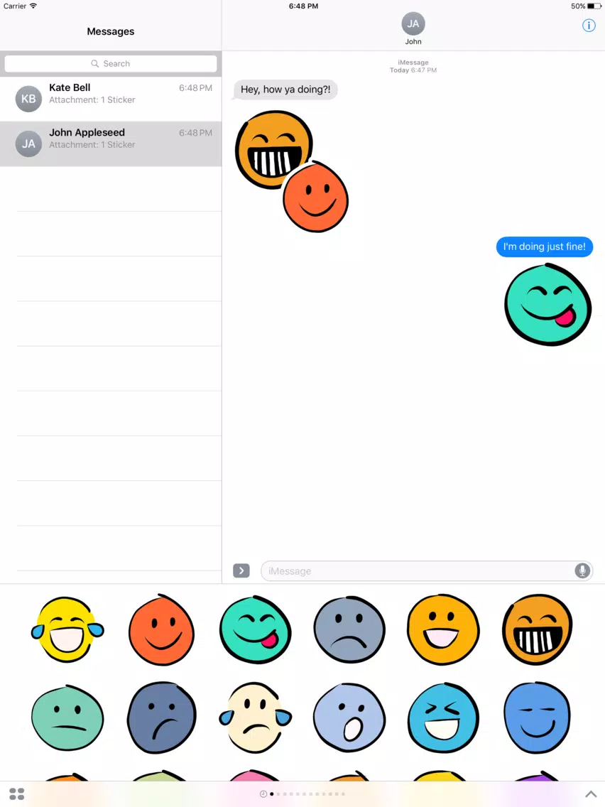 Doodlemoji - Hand-drawn funny emoji stickers iPad 应用截图