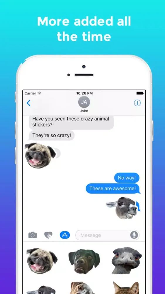 Tangkapan skrin Crazy Animals! Funny animal reaction meme stickers