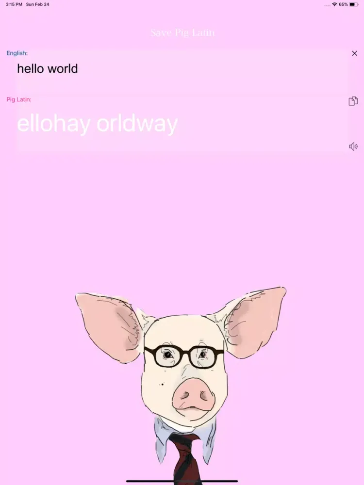 Save Pig Latin iPad 应用截图
