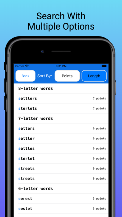 Word Cheats (for Scrabble) 스크린샷