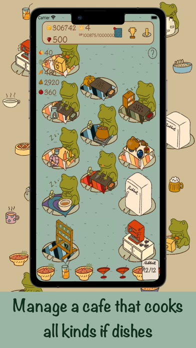 Capturas de pantalla de Frog Cafe idle cooking