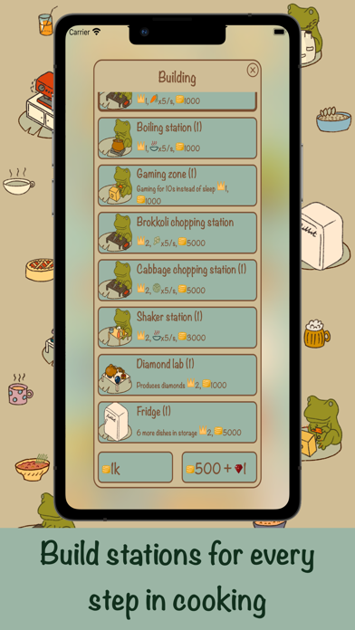 Capturas de pantalla de Frog Cafe idle cooking