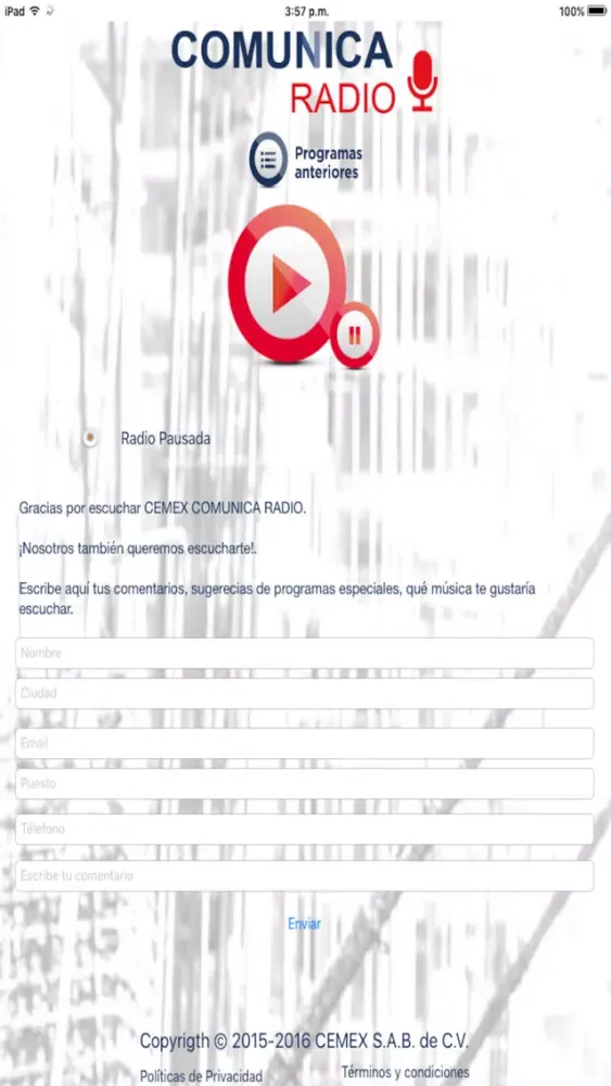 Cemex Radio Screenshots