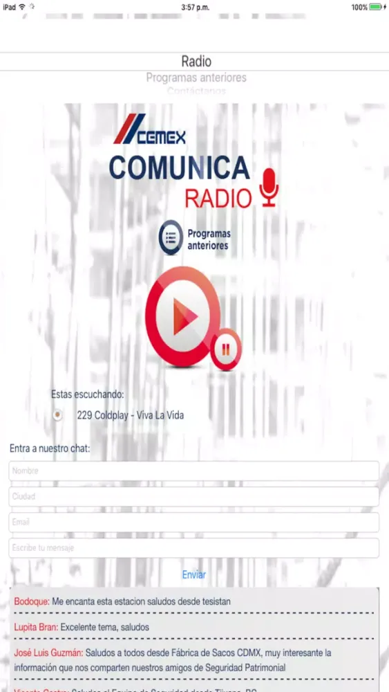 Cemex Radio Screenshots