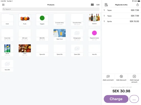 Tangkapan layar Flo POS iPad 