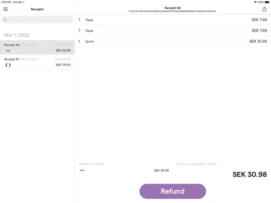 Tangkapan layar Flo POS iPad 