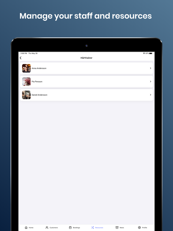 BokaMera Admin iPad  Screenshots