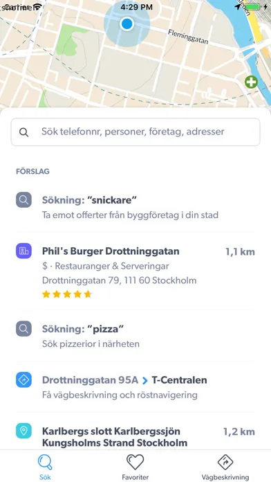 Screenshot di hitta.se