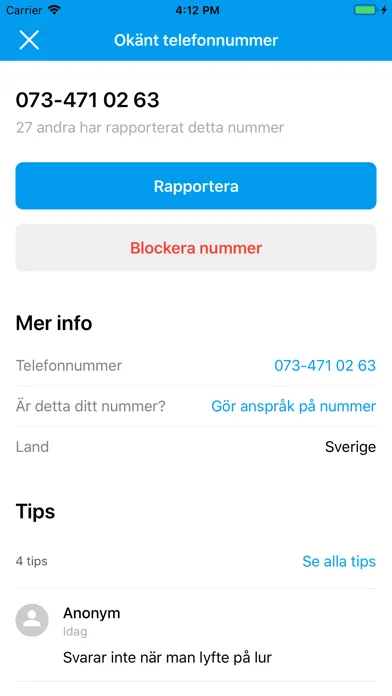 Screenshot di hitta.se