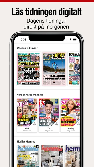 Capturas de tela do Aftonbladet tidning
