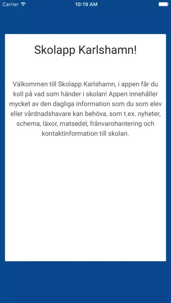 Скриншоты Skolapp Karlshamn