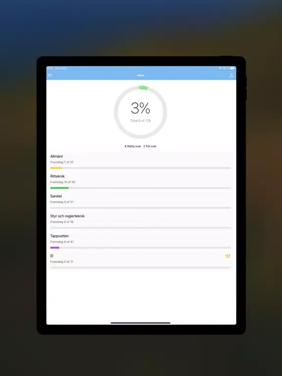 Zrzuty ekranu VVS-appen iPad 