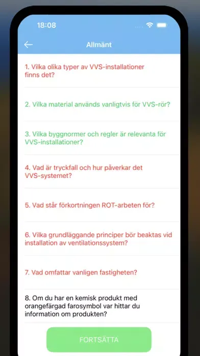 Zrzuty ekranu VVS-appen