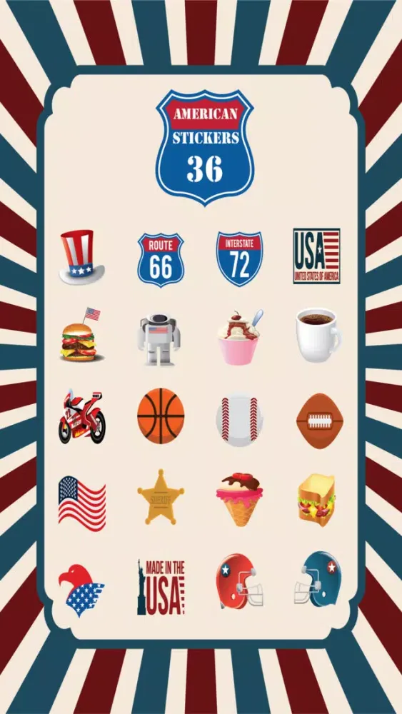 Tangkapan layar American Sticker Pack