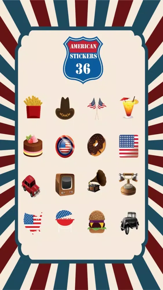 Tangkapan layar American Sticker Pack