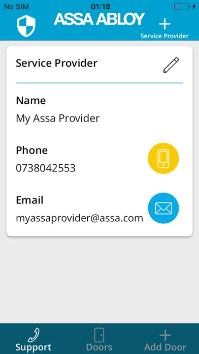 ภาพหน้าจอของ ASSA ABLOY Sliding Door Mgr