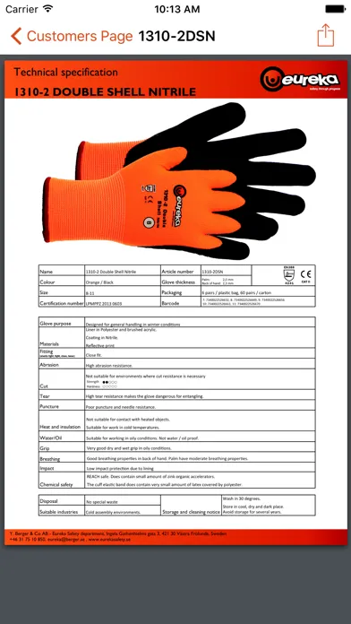 Screenshot di Eureka Safety Gloves