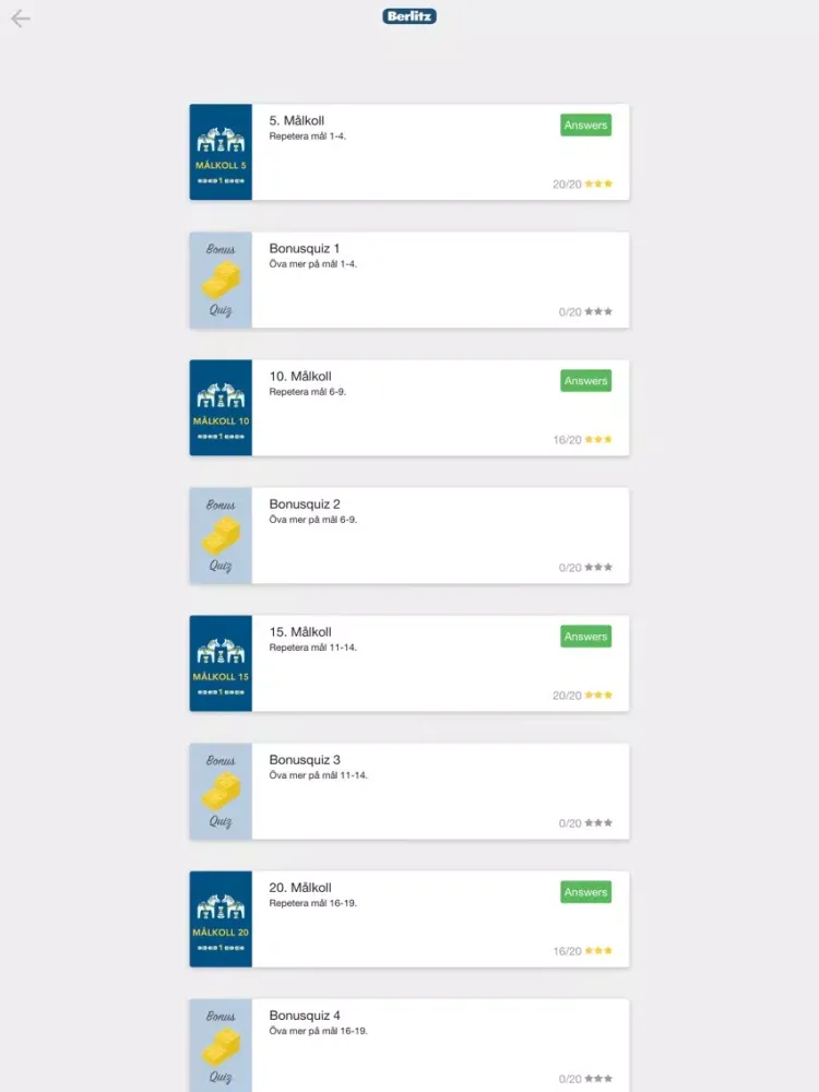 Captures d'écran de Berlitz Svenska iPad 