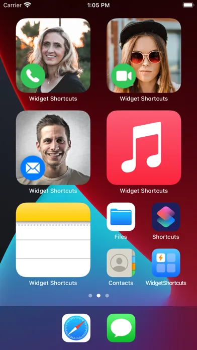 Ảnh chụp màn hình của Widget Shortcuts