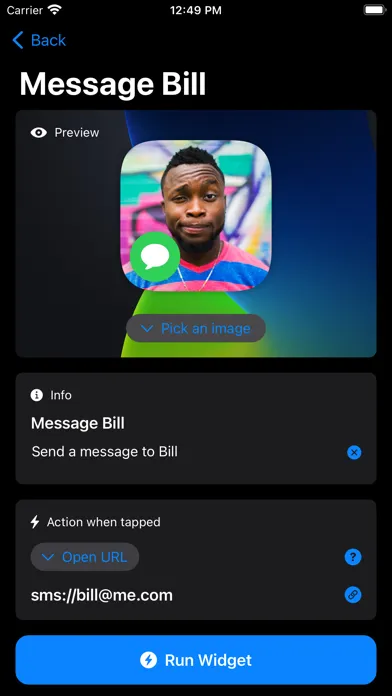 Ảnh chụp màn hình của Widget Shortcuts