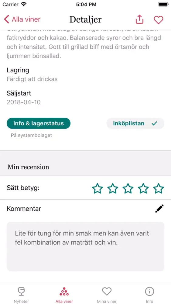Allt om Vin應用截圖