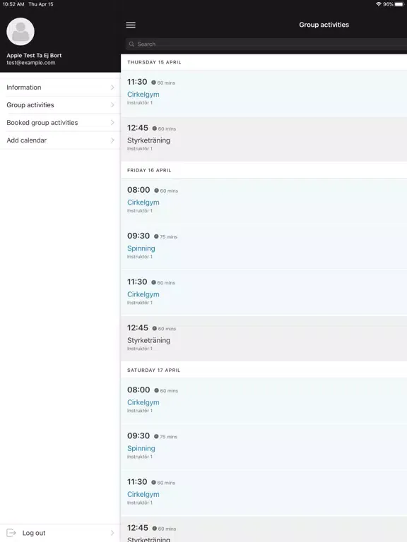 Bokningsappen Gripen CrossFit iPad  سکرین شاٹس