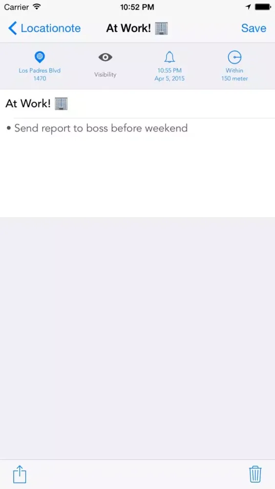 Capturas de tela do Locationote - Quick location based notes