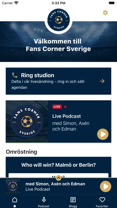 ภาพหน้าจอของ Fans Corner Sverige