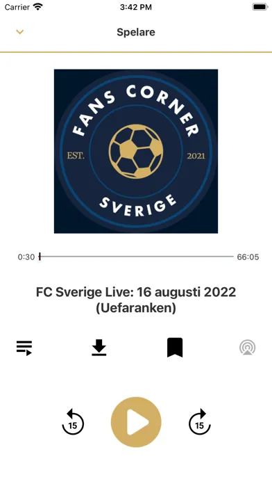 ภาพหน้าจอของ Fans Corner Sverige