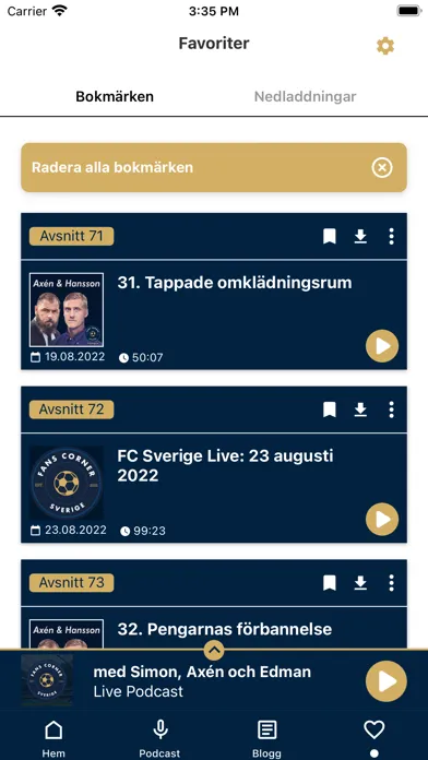 ภาพหน้าจอของ Fans Corner Sverige