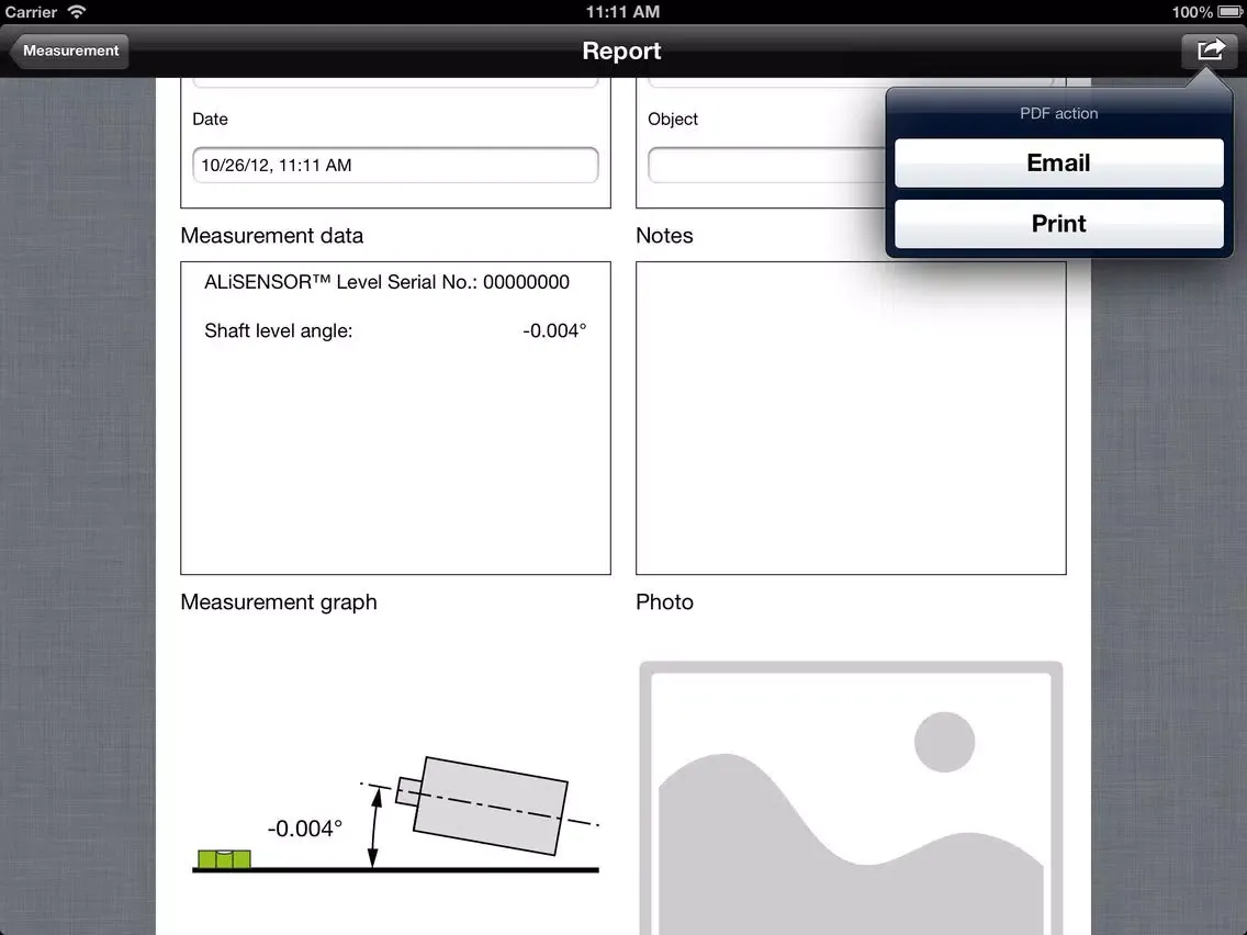 Shaft Level for ALiSENSOR™ Level iPad  스크린샷