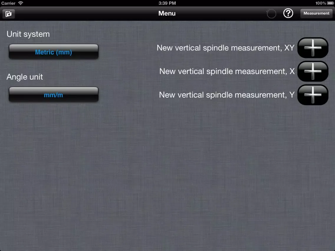 Tangkapan skrin Spindle Perpendicularity for ALiSENSOR™ Level iPad 