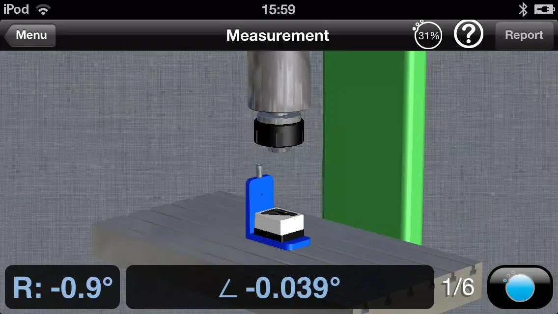 Tangkapan skrin Spindle Perpendicularity for ALiSENSOR™ Level