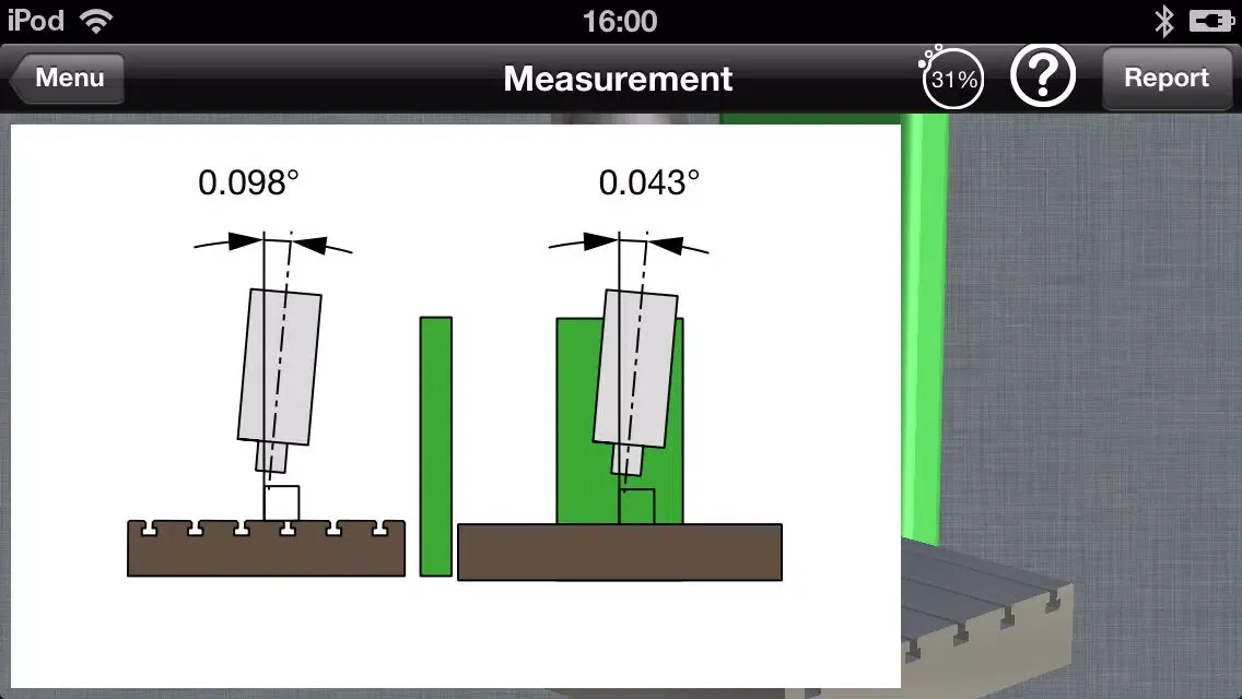 Tangkapan skrin Spindle Perpendicularity for ALiSENSOR™ Level