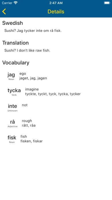 Capturas de tela do Actual Swedish