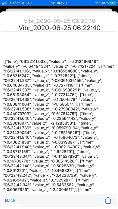 Screenshot di Vibration Detect II