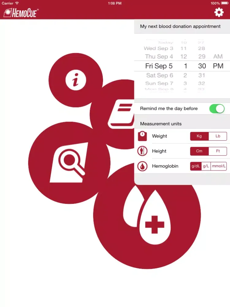 My Blood Donor App iPad  Screenshots