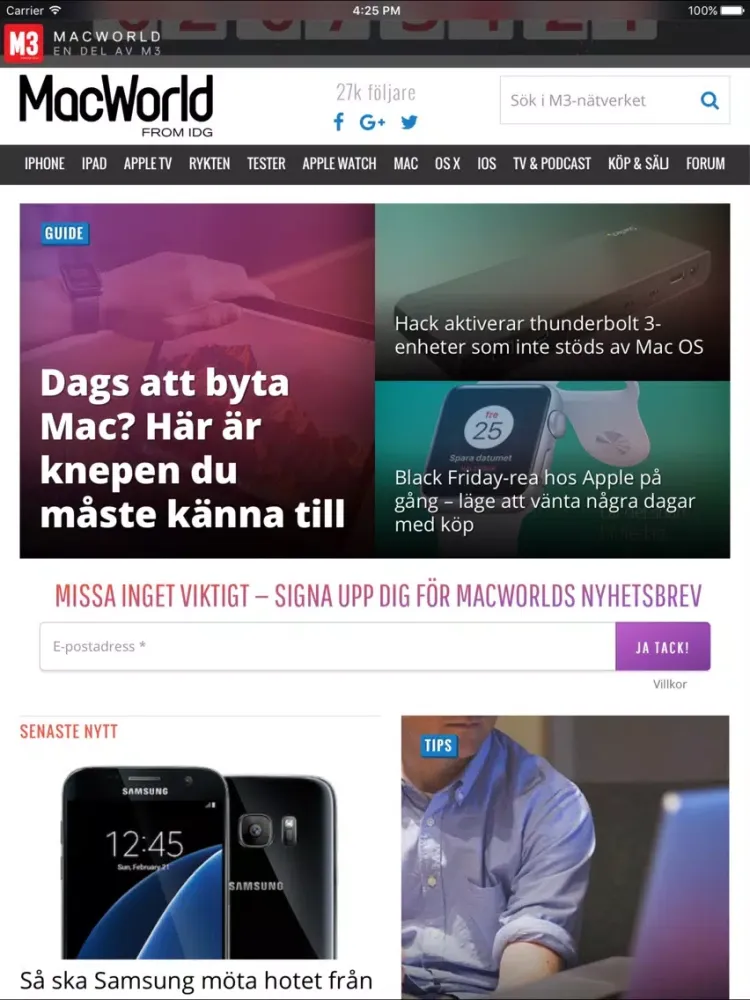 MacWorld.se iPad  سکرین شاٹس