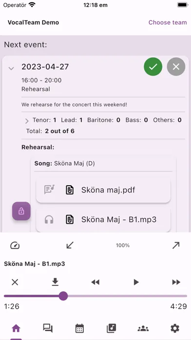 Screenshot di VocalTeam
