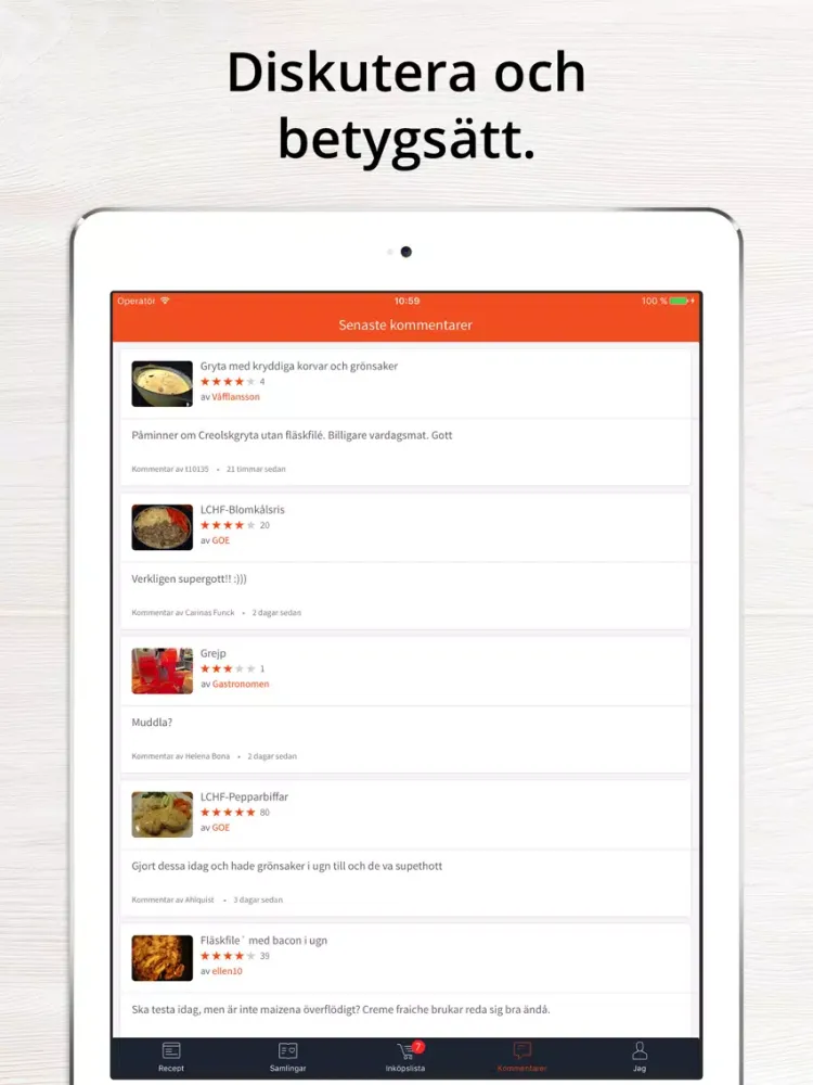 Capturas de pantalla de Recept Kokaihop.se iPad 