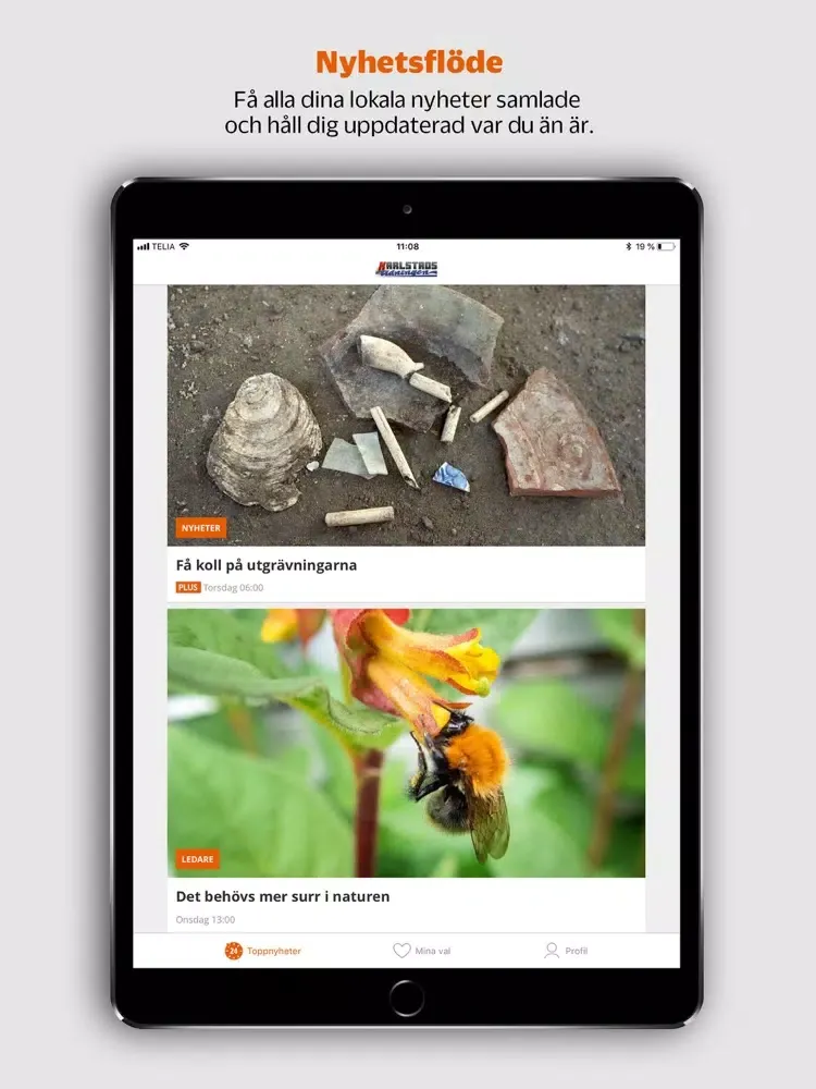 Tangkapan skrin Karlstads-Tidningen iPad 
