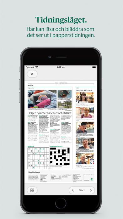 ภาพหน้าจอของ Kungälvs-Posten e-tidning
