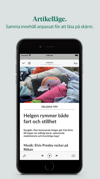 ภาพหน้าจอของ Kungälvs-Posten e-tidning